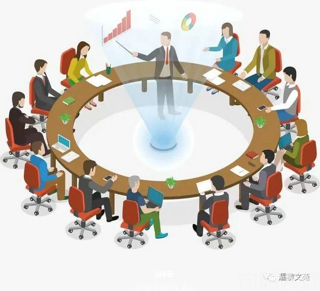 “漫话”开会                 文/李向宝(图1) 开会--.jpg